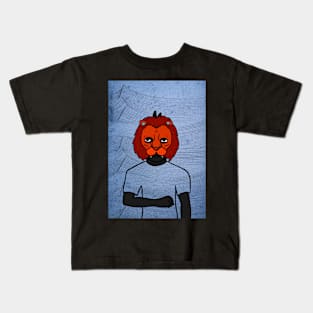 Artistic Digital Collectible - Character with MaleMask, AnimalEye Color, and DarkSkin on TeePublic Kids T-Shirt